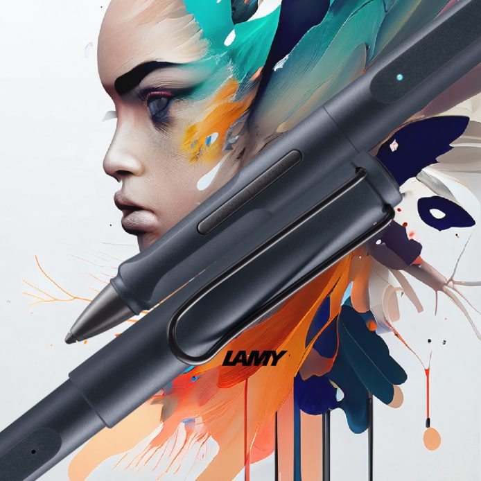 LAMY safari note+ Digital Writing i Pad 數位書寫 觸控筆－藍色 ( 贈 經典黑色束繩A5筆袋乙個)