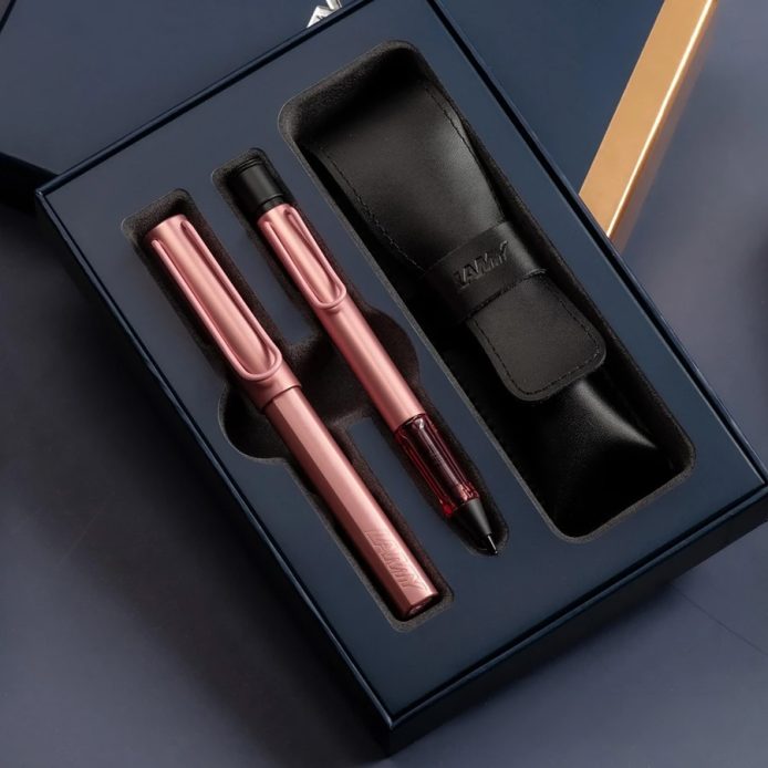 LAMY 鋼珠筆+自動鉛筆 / 雙入筆套禮盒 - AL-STAR恆星系列- 火鶴紅色
