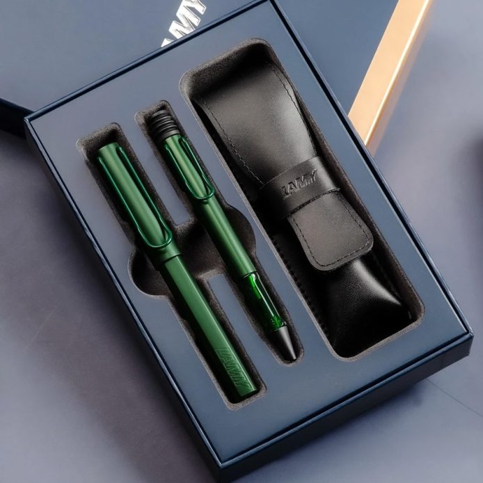 LAMY 鋼珠筆+原子筆 / 雙入筆套禮盒 - AL-STAR恆星系列- 松木綠