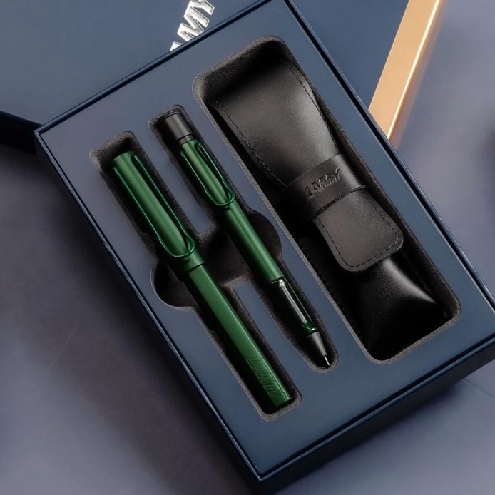 LAMY 鋼珠筆+自動鉛筆 / 雙入筆套禮盒 - AL-STAR恆星系列- 松木綠